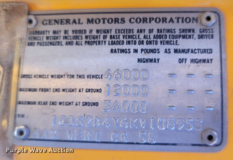 image for item MB9864 1989 Chevrolet Kodiak C70  oil distributor truck