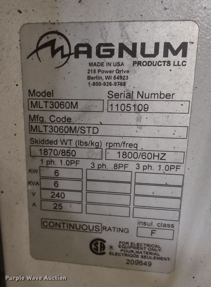image for item MD9418 2011 Magnum MLT3060M  light plant
