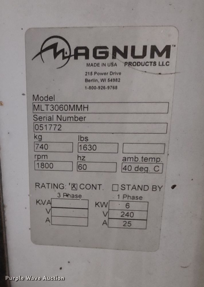 image for item MD9419 Magnum MLT3060MMH  light plant