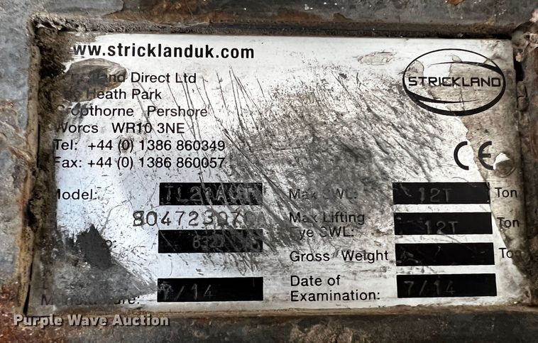 image for item MF9844 Strickland TL21AUT  quick coupler