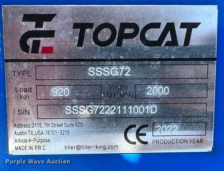 image for item MM9223 2022 TopCat SSSG72  skid steer grader