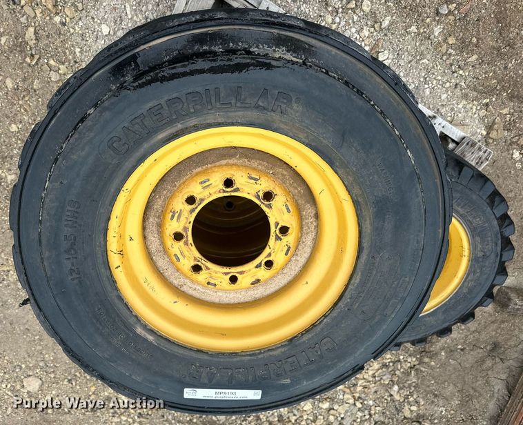 image for item MP9193 (4) 12-16.5 NHS foam filled skid steer tires and wheels