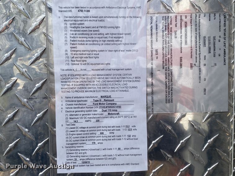 image for item DL7113 2016 Ford E450 Super Duty  ambulance