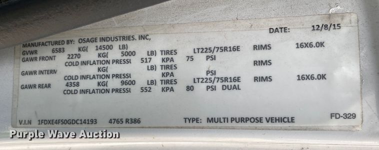 image for item DL7113 2016 Ford E450 Super Duty  ambulance