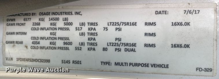 image for item DL7117 2017 Ford E450 Super Duty  ambulance