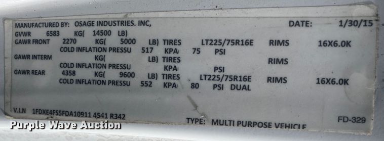 image for item DL7119 2015 Ford E450 Super Duty  ambulance