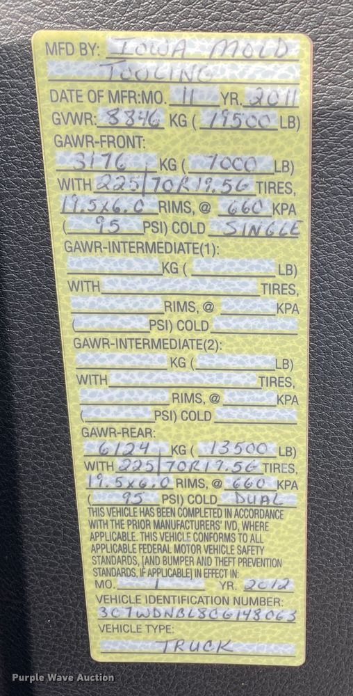 image for item DN4569 2012 Dodge Ram 5500HD  utility / service truck