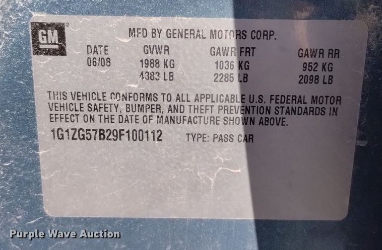 image for item DN6344 2009 Chevrolet Malibu LS