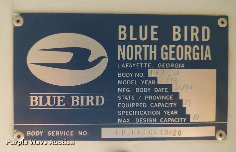 image for item DO3797 2005 Blue Bird  school bus