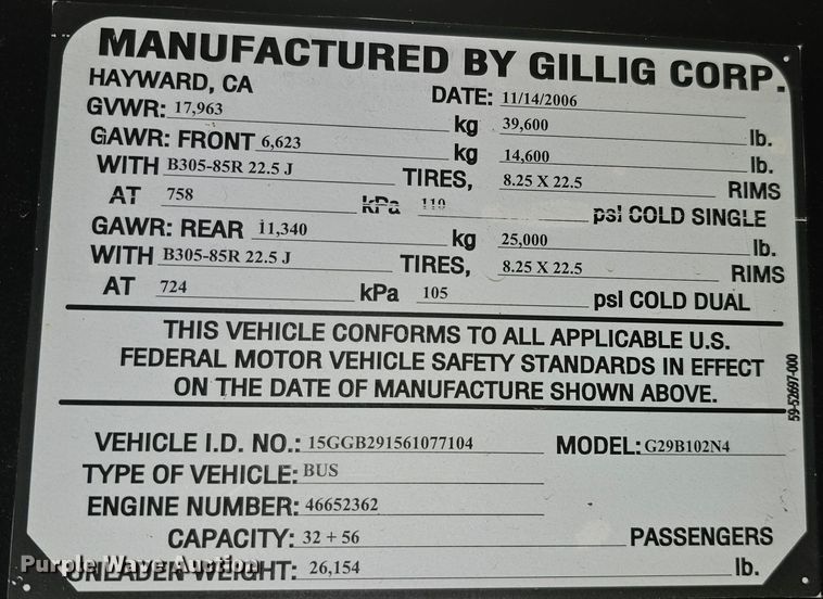 image for item DO4211 2006 Gillig G29B102N4  transit bus