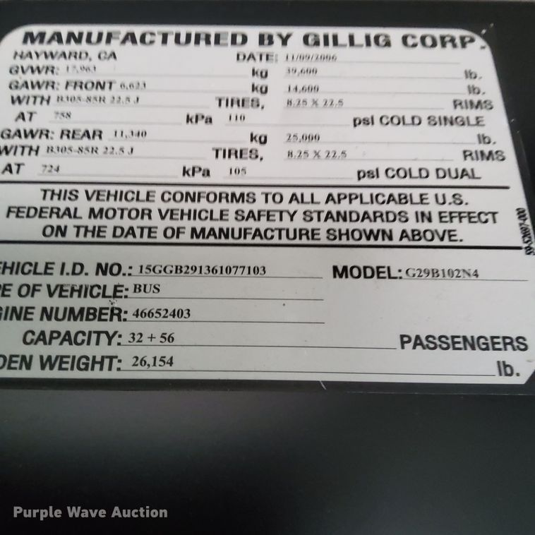 image for item DO4219 2006 Gillig G2B102N4  transit bus