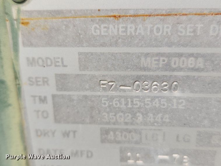 image for item JB9444 Dynamics Corporation of America MEP008A  generator