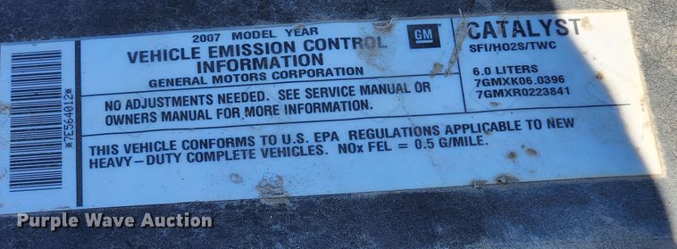 image for item JB9489 2007 Chevrolet Silverado 2500HD  pickup truck