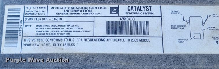 image for item JB9490 2002 Chevrolet Silverado 1500  pickup truck