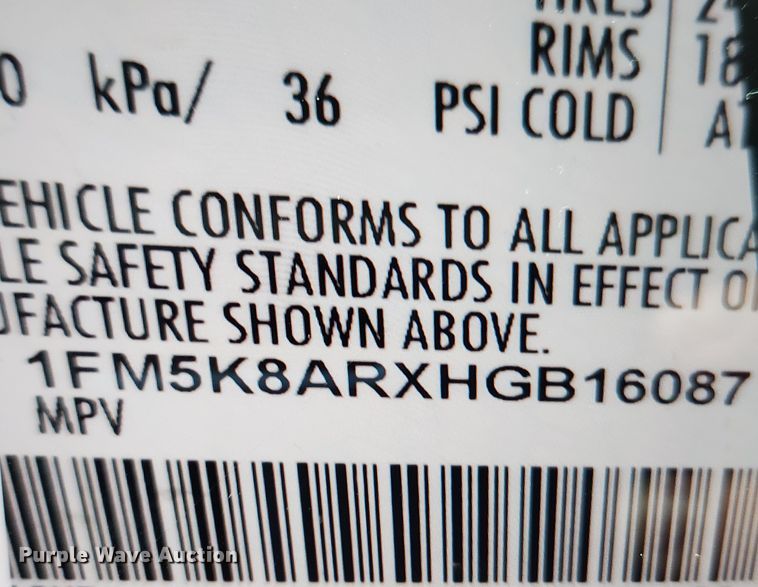 image for item JB9501 2017 Ford Explorer Police Interceptor  SUV