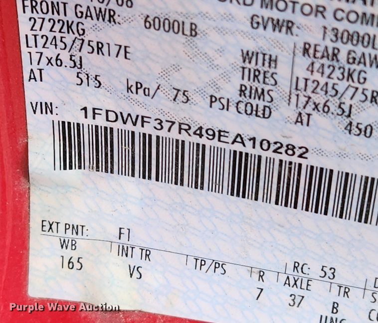 image for item JB9502 2009 Ford F350 Super Duty XL  dump bed pickup truck