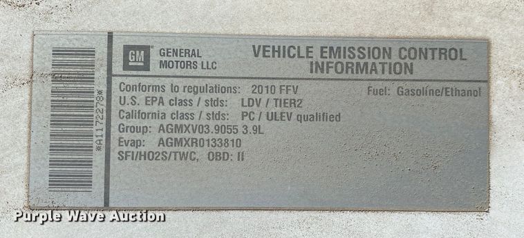 image for item KV9701 2010 Chevrolet Impala Police