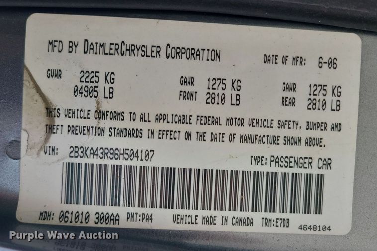 image for item LH9917 2006 Dodge Charger