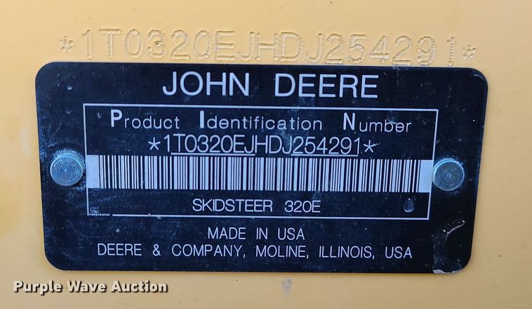 image for item LH9932 2014 John Deere 320E  skid steer loader
