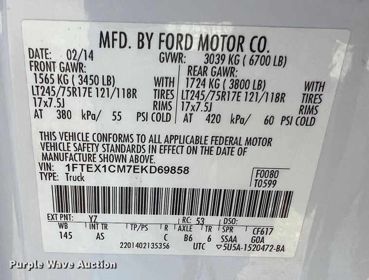 image for item LI9544 2014 Ford F150 XL  SuperCab pickup truck