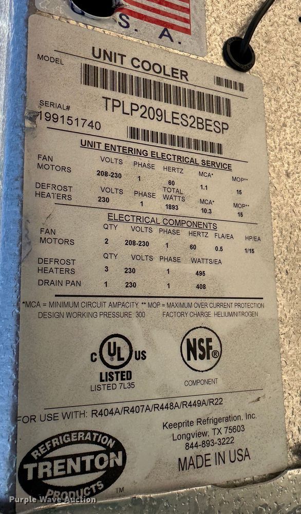 image for item LN9142 Trenton  cooling system