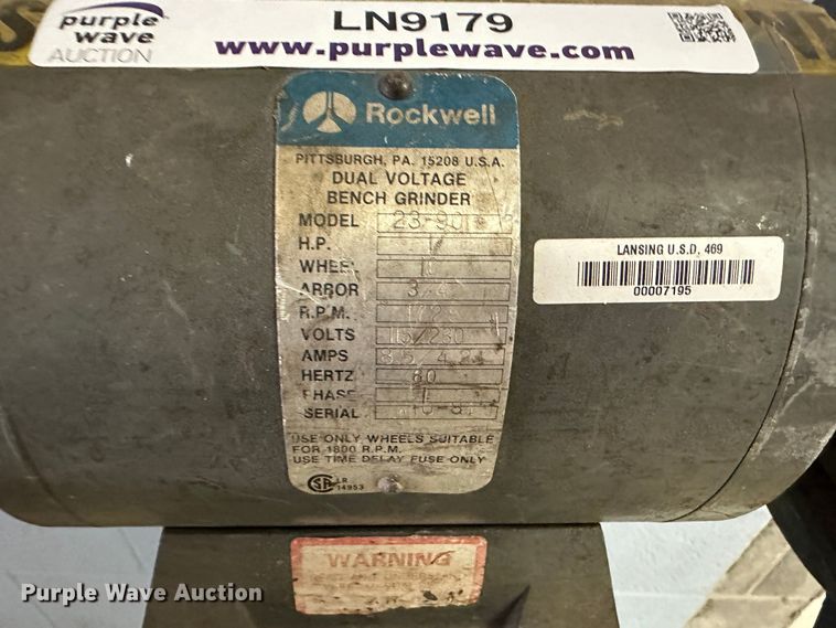image for item LN9179 Rockwell  10" bench grinder