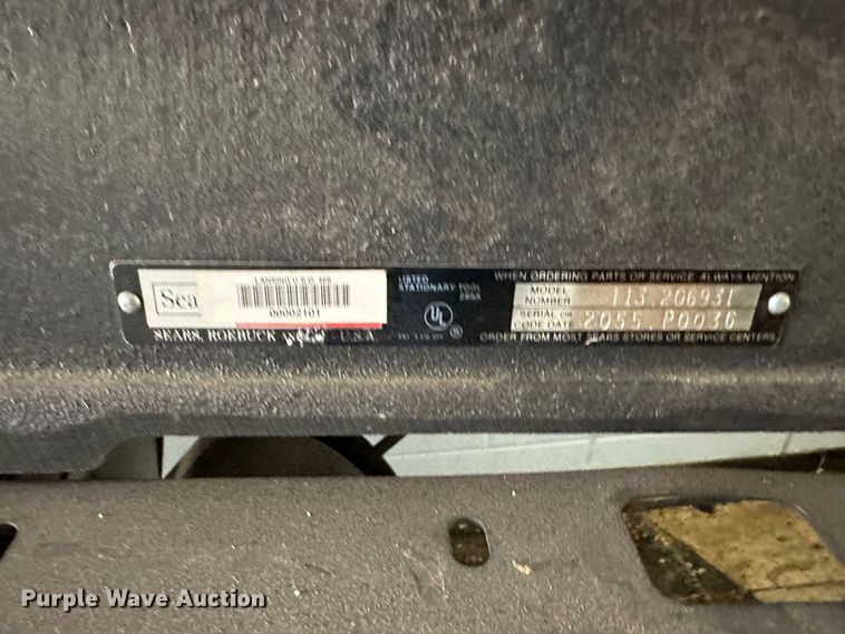 image for item LN9181 Sears 113.206931  jointer