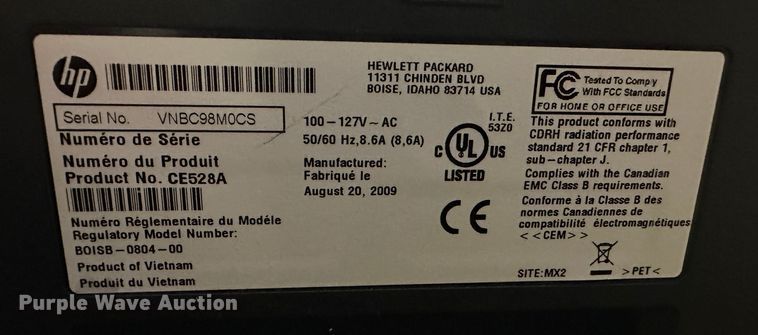 image for item LT9224 HP LaserJet P3015  printer