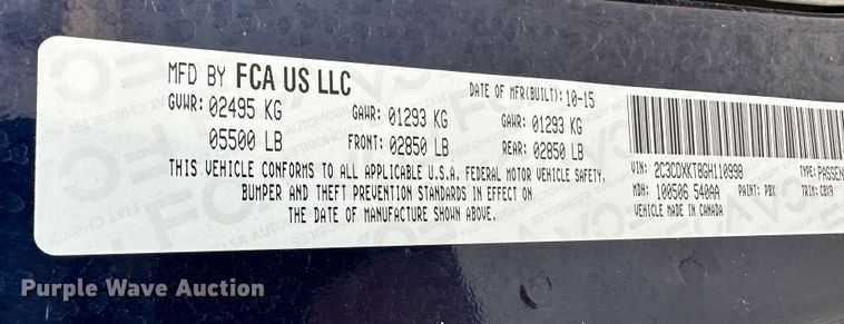 image for item LT9241 2016 Dodge Charger