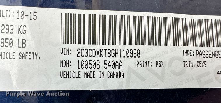 image for item LT9241 2016 Dodge Charger