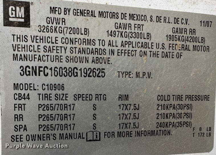 image for item LT9242 2008 Chevrolet Suburban  SUV