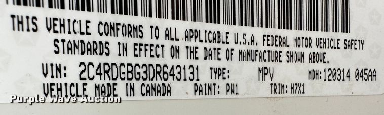 image for item LT9243 2013 Dodge Caravan  van