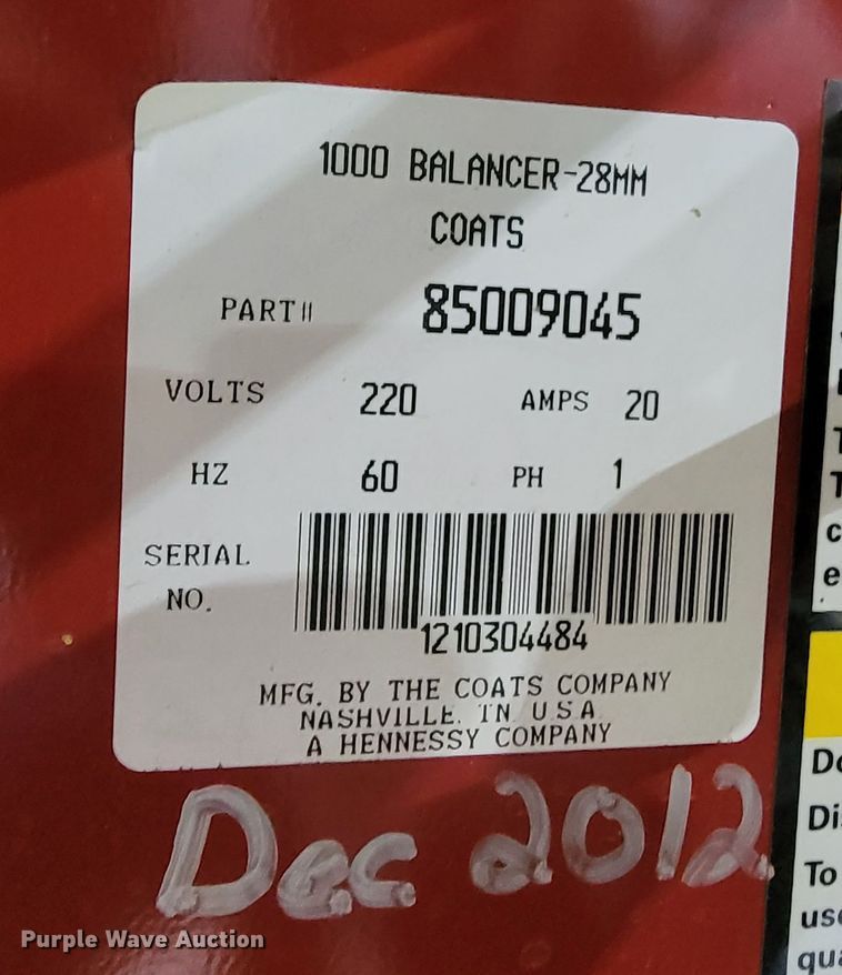 image for item LV9328 Coats  tire balancer