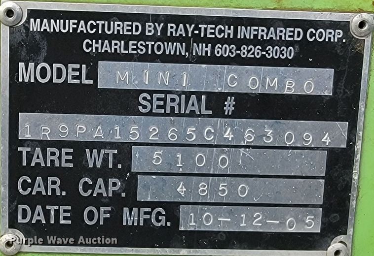 image for item LV9354 2005 Raytech Mini Combo  infrared asphalt heater trailer