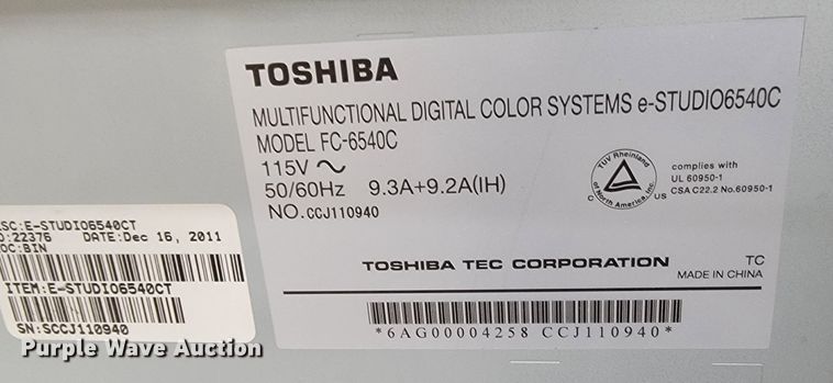 image for item LV9385 Toshiba Estudio 6540C  printer