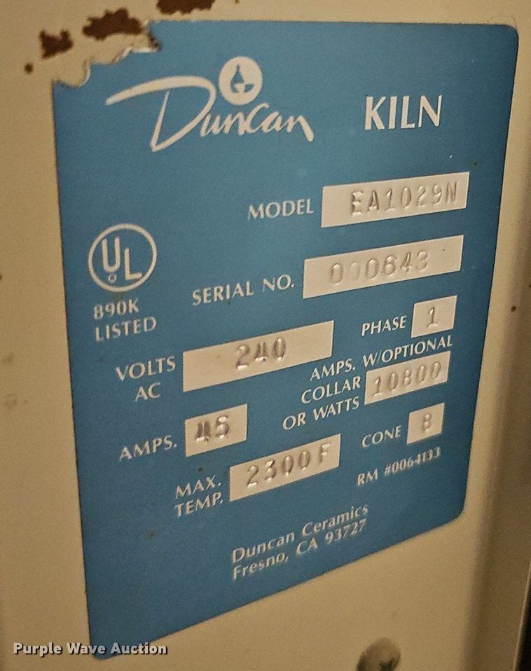 image for item MC9661 Duncan Energy Saver EA1029N Pro-Plus  kiln