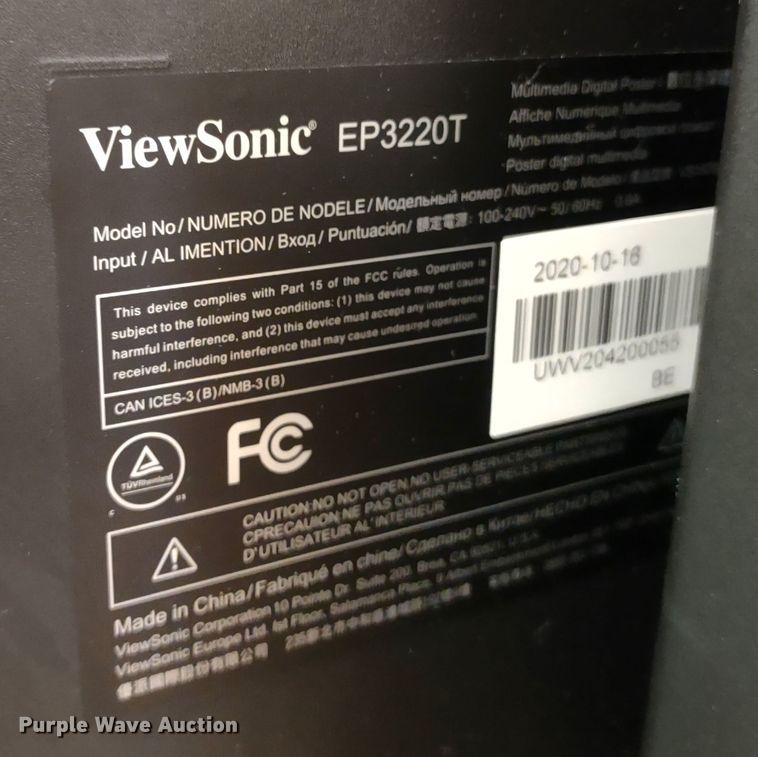 image for item MD9500 (3) ViewSonic EP3220T/VS16769 interactive display systems