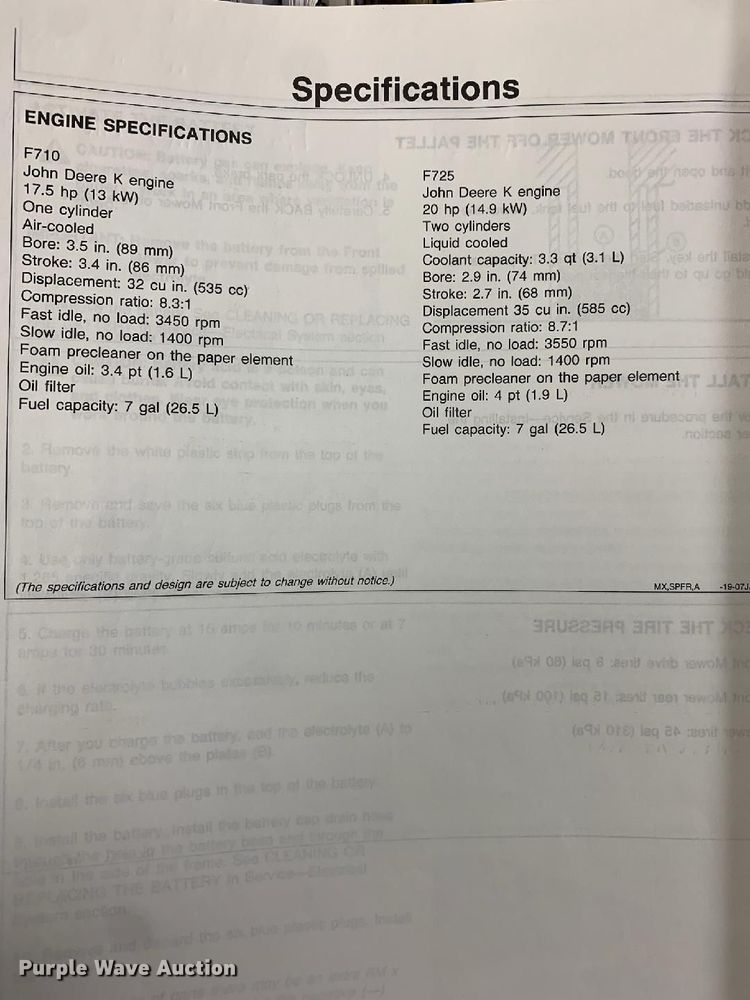 image for item MD9503 John Deere F725  lawn mower