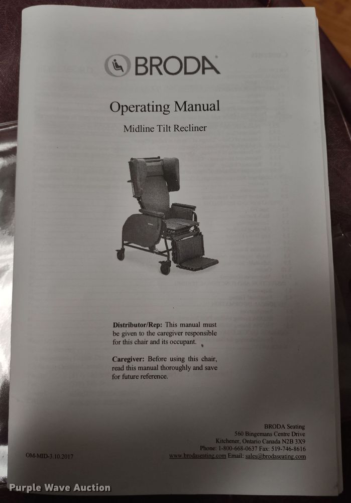 image for item MD9510 (5) Broda Midline tilt wheelchairs