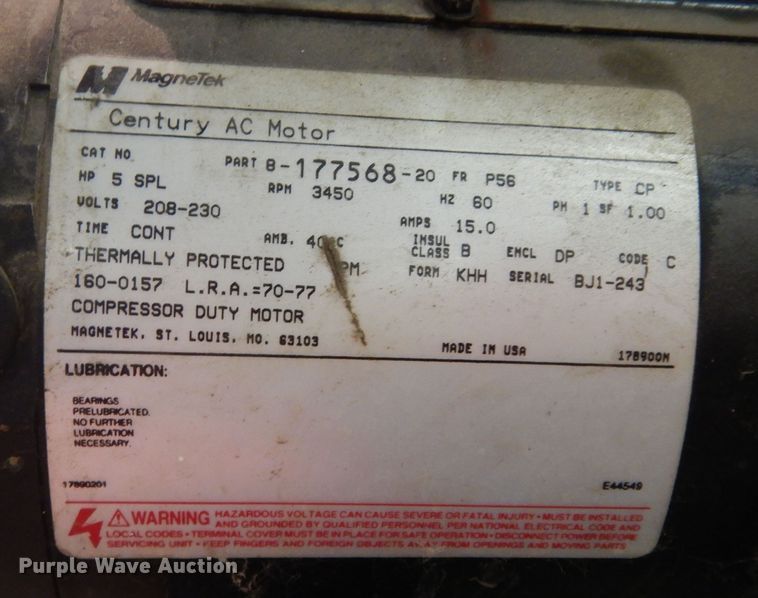 image for item MI9300 Sanborn Magna Force G500BPL60V  air compressor