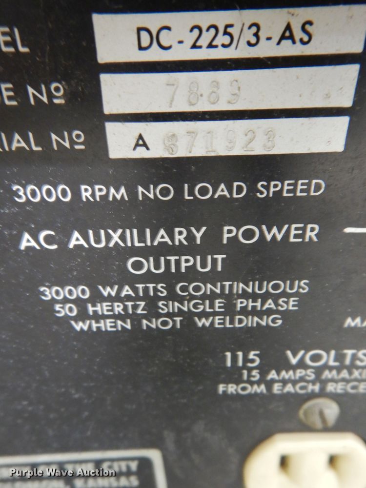 image for item MI9301 Lincoln Electric Lincwelder DC225/3-AS  welder/generator