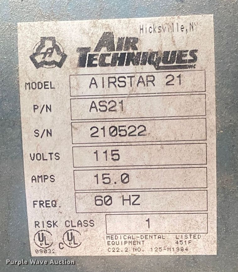 image for item MM9672 Air Techniques AirStar 21  air compressor