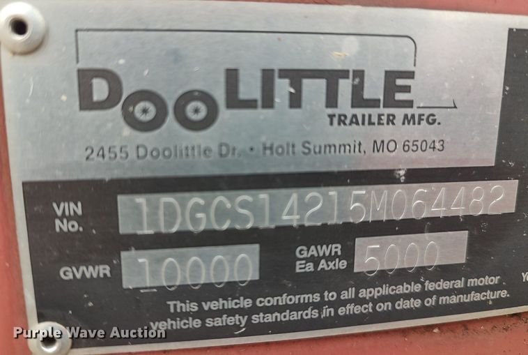 image for item MM9924 2005 Doolittle  enclosed cargo trailer