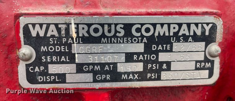 image for item MP9242 1967 Ford F750  pumper fire truck