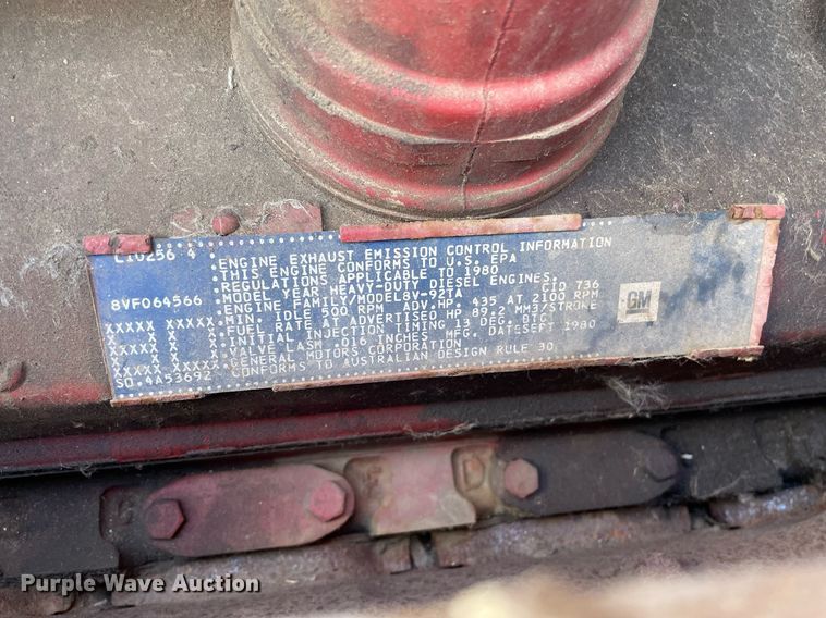 image for item MP9258 1980 Pierce V1324M  pumper fire truck