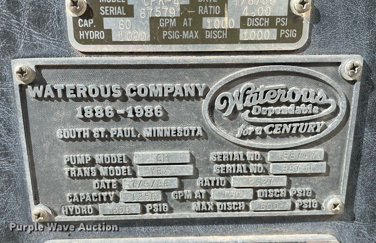 image for item MP9259 1986 Pierce E3172  fire truck