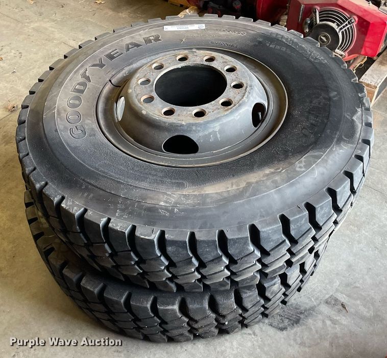 image for item MP9263 (2) GoodYear 11.00R20 wheels and tires