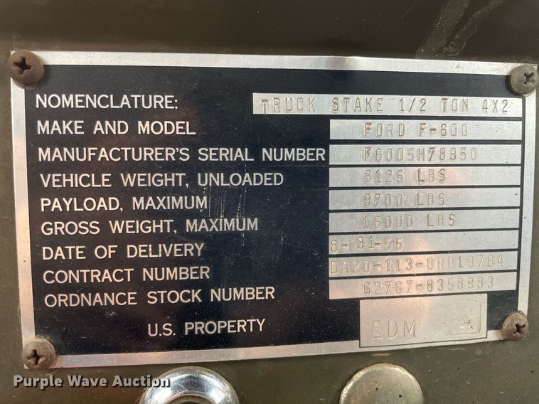 image for item MY9041 1955 Ford F600  dump truck