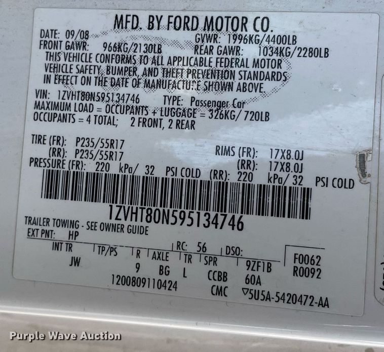 image for item MY9053 2009 Ford Mustang