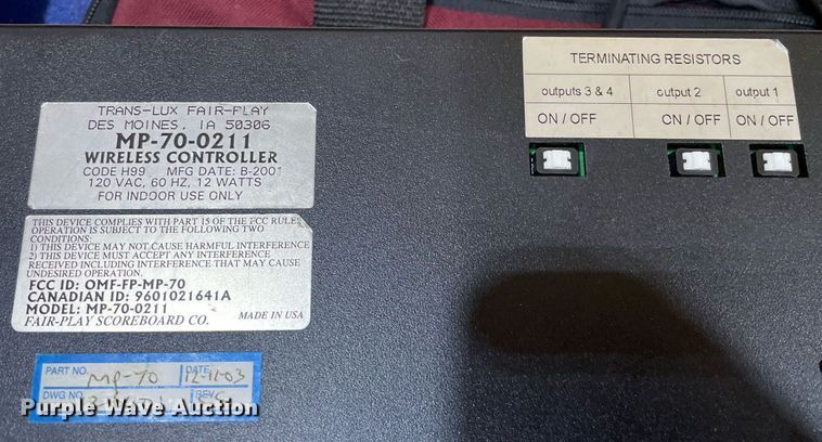 image for item MY9058 (2) Trans Lux Fair Play score boards